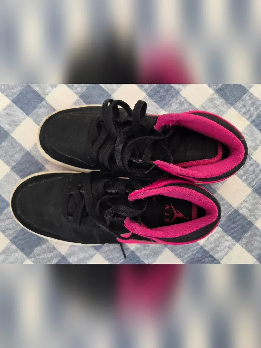 Nike Air Jordan Hi Retro Sneakers - Black/Hot Pink, Youth 4.5, Pre-owned